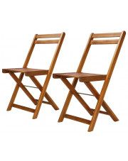 Zestaw drewnianych krzeseł ogrodowych 2 szt. Emert - brązowy w sklepie Edinos.pl