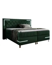 Zielone pikowane łóżko kontynentalne 5 rozmiarów - Solterro w sklepie Edinos.pl