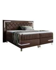 Brązowe welurowe łóżko pikowane z pojemnikiem 5 rozmiarów - Solterro w sklepie Edinos.pl