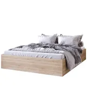 Minimalistyczne łóżko z materacem dąb sonoma 120x200 - Niri 4X w sklepie Edinos.pl