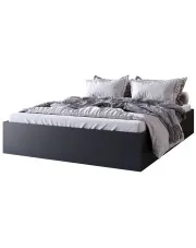 Minimalistyczne czarne łóżko z materacem 140x200 - Niri 4X w sklepie Edinos.pl