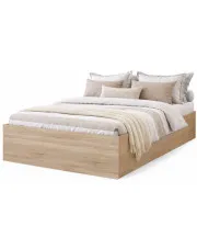 Łóżko z materacem do sypialni dąb sonoma 140x200 - Niri 4X w sklepie Edinos.pl