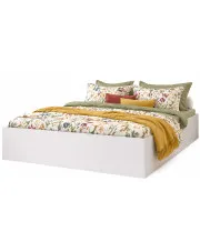 Białe łóżko dwuosobowe z materacem 160x200 - Niri 4X w sklepie Edinos.pl