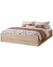 Łóżko skrzyniowe z pojemnikiem dąb sonoma 160x200 - Niri 4X w sklepie Edinos.pl