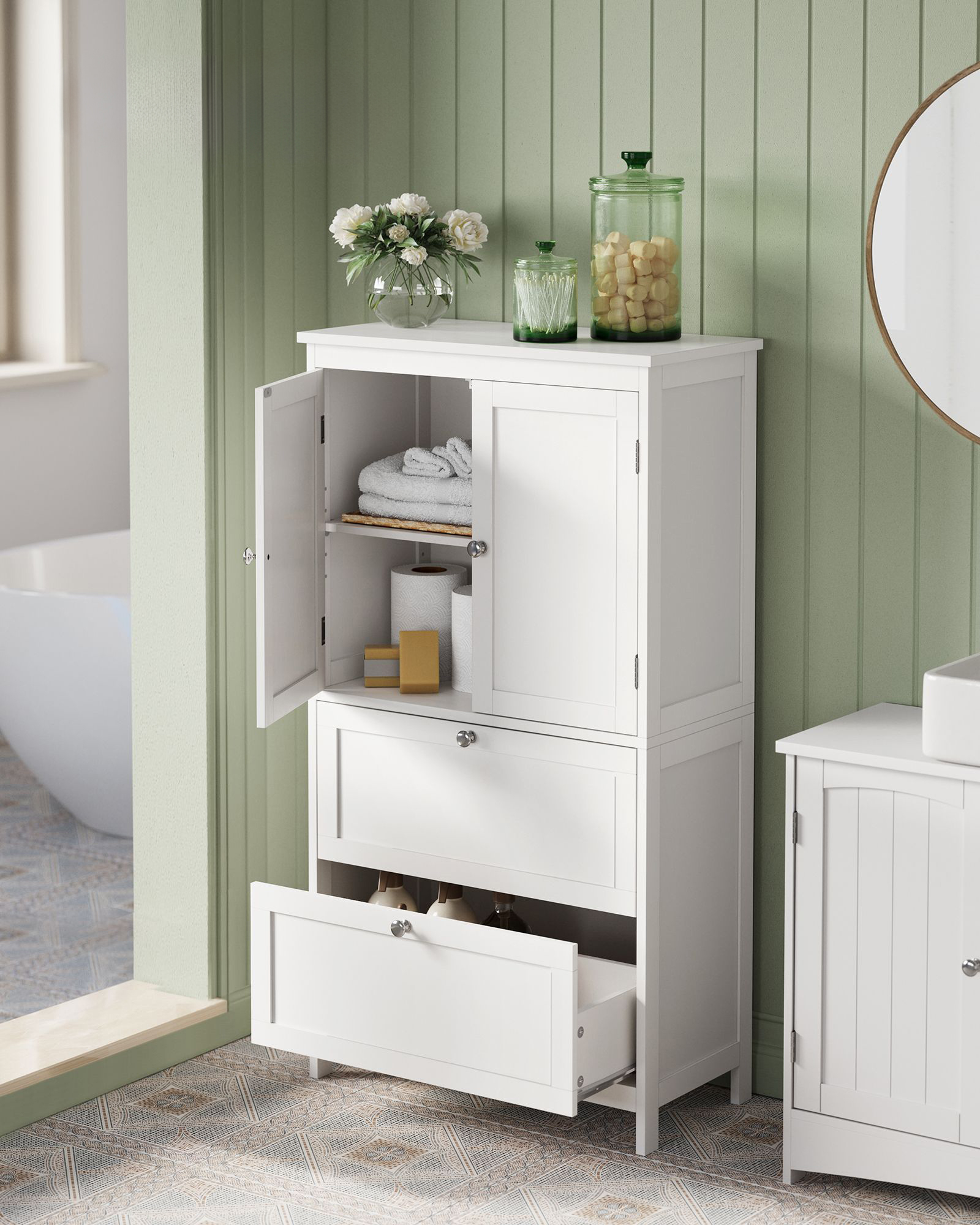 wizualizacja białej szafki