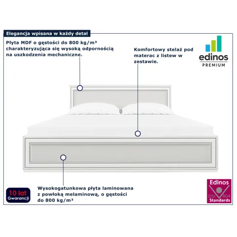 Łóżko z zagłówkiem 160x200 Traviosa 7X fineline crema