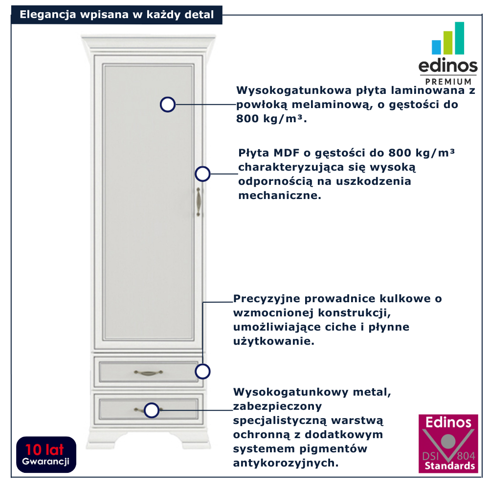 Regał zamykany z 2 szufladami Traviosa 10X fineline crema