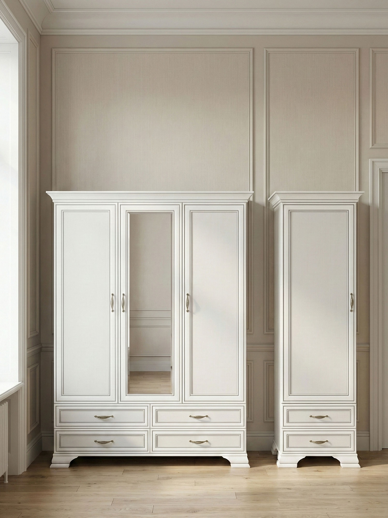 Przykładowa aranżacja z wykorzystaniem regału Traviosa 10X fineline crema