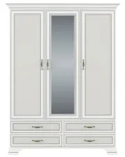 Trzydrzwiowa szafa z lustrem i szufladami fineline crema - Traviosa 13X w sklepie Edinos.pl