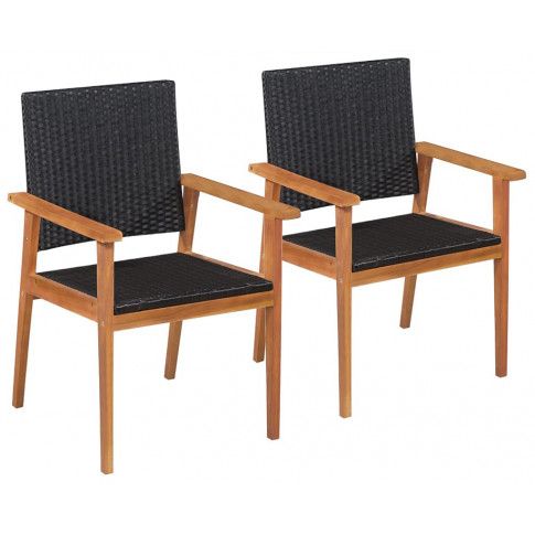 Zdjęcie produktu Zestaw krzeseł ogrodowych Regia - czarno-brązowy.
