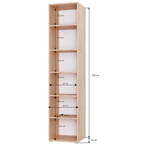 Wymiary regału 40 cm Aneris 3X