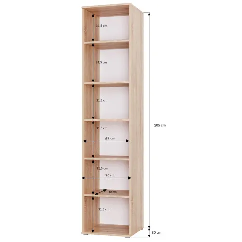 Wymiary regału Aneris 3X 70 cm