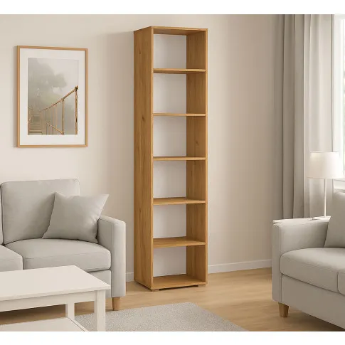 Wnętrze z regałem Aneris 3X dąb craft złoty