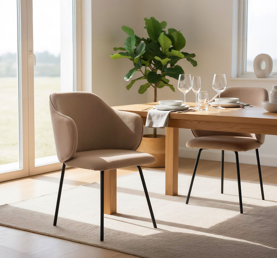 Przykładowa aranżacja z wykorzystaniem beżowego krzesła Lierra 3X