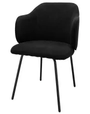 Czarne sztruksowe krzesło nowoczesne - Lierra 3X w sklepie Edinos.pl
