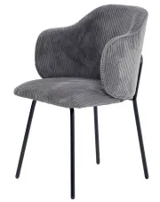 Szare sztruksowe krzesło tapicerowane - Lierra 4X w sklepie Edinos.pl