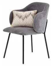 Szare sztruksowe krzesło tapicerowane - Lierra 4X w sklepie Edinos.pl