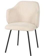 Kremowe krzesło sztruksowe na czarnych nogach - Lierra 4X w sklepie Edinos.pl