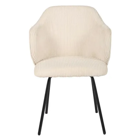 Kremowe sztruksowe krzesło do stołu Lierra 4X