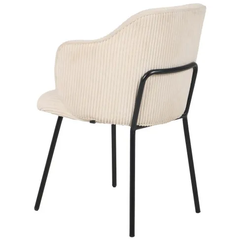 Kremowe sztruksowe krzesło nowoczesne Lierra 4X