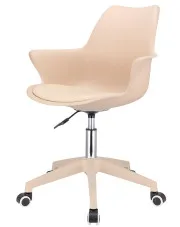 Beżowe krzesło obrotowe skandynawskie - Ziwia w sklepie Edinos.pl