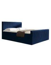 Granatowe łóżko z pojemnikiem 5 rozmiarów - Naverro w sklepie Edinos.pl
