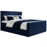Granatowe łóżko z pojemnikiem 5 rozmiarów - Naverro