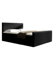 Czarne łóżko kontynentalne z pikowanym zagłówkiem 5 rozmiarów - Naverro w sklepie Edinos.pl