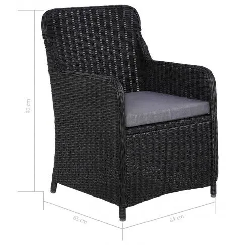 Szczegółowe zdjęcie nr 9 produktu Fotele polirattanowe ogrodowe Grafton 2 szt - czarne