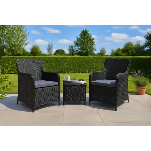 Szczegółowe zdjęcie nr 11 produktu Fotele polirattanowe ogrodowe Stili 2 szt - czarne