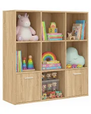 Kwadratowy skandynawski regał na zabawki dąb sonoma - Nero 3X w sklepie Edinos.pl
