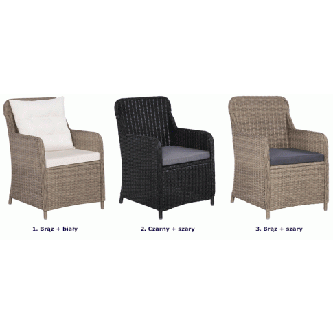 Szczegółowe zdjęcie nr 11 produktu Krzesła ogrodowe z poduszkami Stili 2 szt - brąz