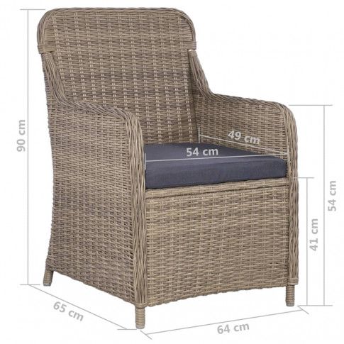 Szczegółowe zdjęcie nr 10 produktu Krzesła ogrodowe z poduszkami Grafton 2 szt - brąz
