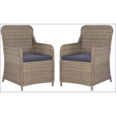 Szczegółowe zdjęcie nr 4 produktu Krzesła ogrodowe z poduszkami Grafton 2 szt - brąz