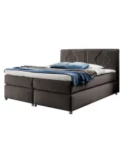 Brązowe łóżko welurowe w stylu boho 5 rozmiarów - Folvenna w sklepie Edinos.pl