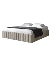 Beżowe nowoczesne łóżko tapicerowane z pojemnikiem 5 rozmiarów - Tivrro  w sklepie Edinos.pl