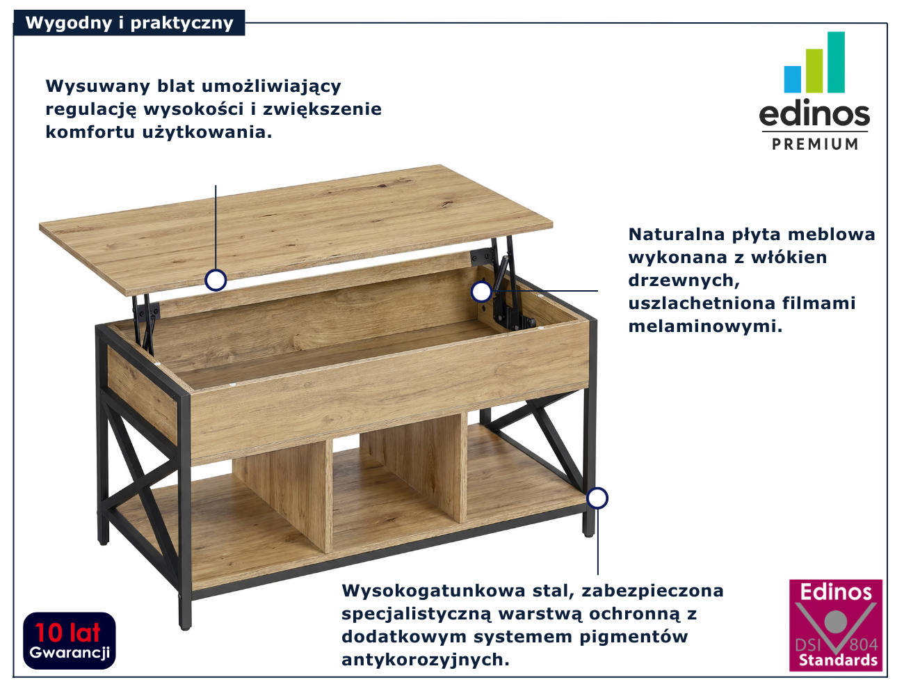 Nowoczesny stolik w aranżacji salonu