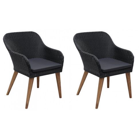 Zdjęcie produktu Zestaw krzeseł ogrodowych Fring - czarny.