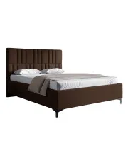 Brązowe łóżko z pikowanym zagłówkiem 4 rozmiary - Eserra w sklepie Edinos.pl