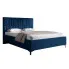 Granatowe łóżko tapicerowane z pojemnikiem 4 rozmiary - Eserra