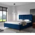 Aranżacja sypialni z granatowym łóżkiem Eserra