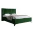 Zielone welurowe łóżko z pojemnikiem i zagłówkiem 4 rozmiary - Eserra