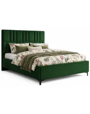 Zielone welurowe łóżko z pojemnikiem i zagłówkiem 4 rozmiary - Eserra w sklepie Edinos.pl