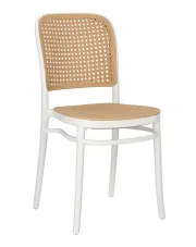 Białe plecione krzesło boho - Aldeo w sklepie Edinos.pl