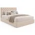 Beżowe łóżko z pikowanym zagłówkiem 3 rozmiary - Lestiria