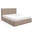 Jasnobrązowe łóżko z pojemnikiem na pościel 3 rozmiary - Lestiria