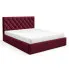 Bordowe łóżko pikowane z pojemnikiem 3 rozmiary - Lestiria