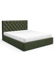 Zielone łóżko tapicerowane z zagłówkiem 3 rozmiary - Lestiria w sklepie Edinos.pl
