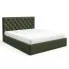 Zielone łóżko tapicerowane z zagłówkiem 3 rozmiary - Lestiria
