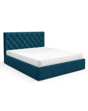 Niebieskie pikowane łóżko tapicerowane 3 rozmiary - Lestiria w sklepie Edinos.pl